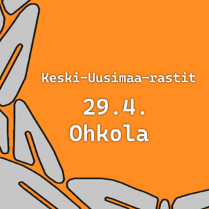 Järvenpään Palon tunnus-seppele ja teksti Keski-Uusimaa-rastit 29.4. Ohkola